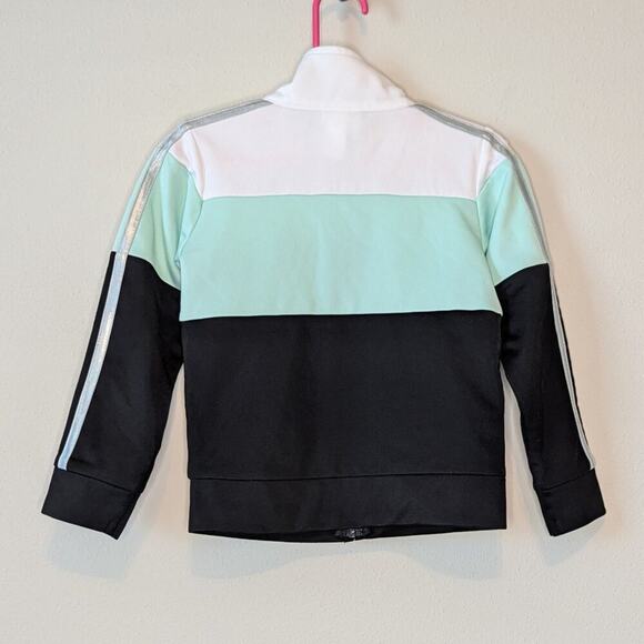 Adidas Mint Green & Black Colorblock Zip Up Reflective Sleeve Jacket Size 3T - Picture 2 of 8